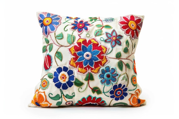 Embroidered pillow detail